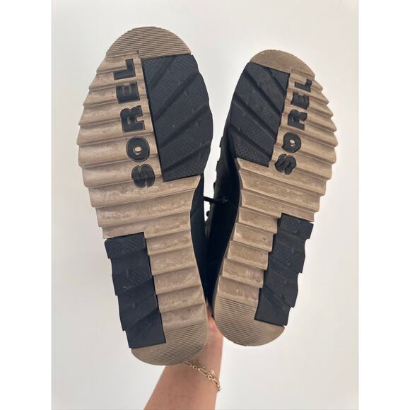 SOREL Harlow Women's Leather Lace-Up Ankle Boots - Black, Size 7 - Picture 5 of 7